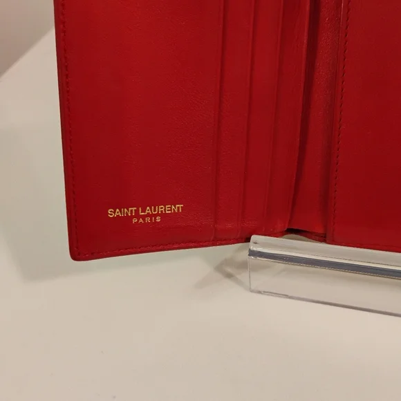 EUC Yves Saint Laurent Wallet - Red Leather Compact - Picture 10 of 10
